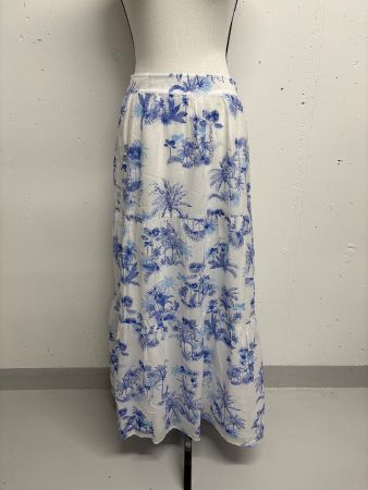 S. Oliver Maxirock Gr. 38 weiss blau Rock Baumwolle