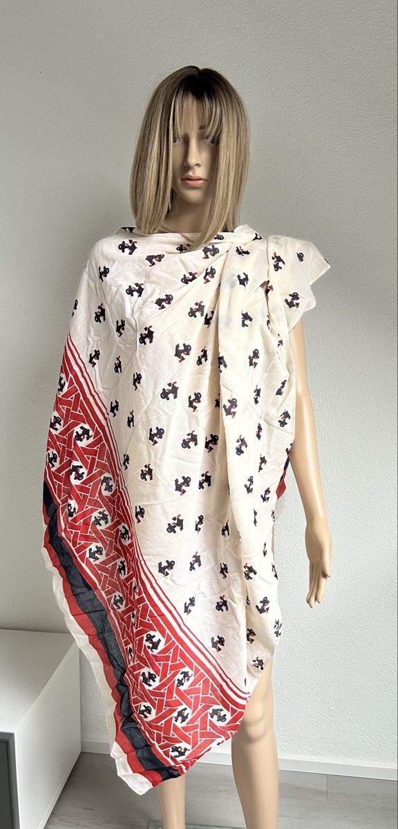 Foulard & Sciarpe: Anchor Print Scarf - Nautical Chic for Summer Days – Nuovo (secondo la descrizione) da Saland venduto da ele_vc96 3
