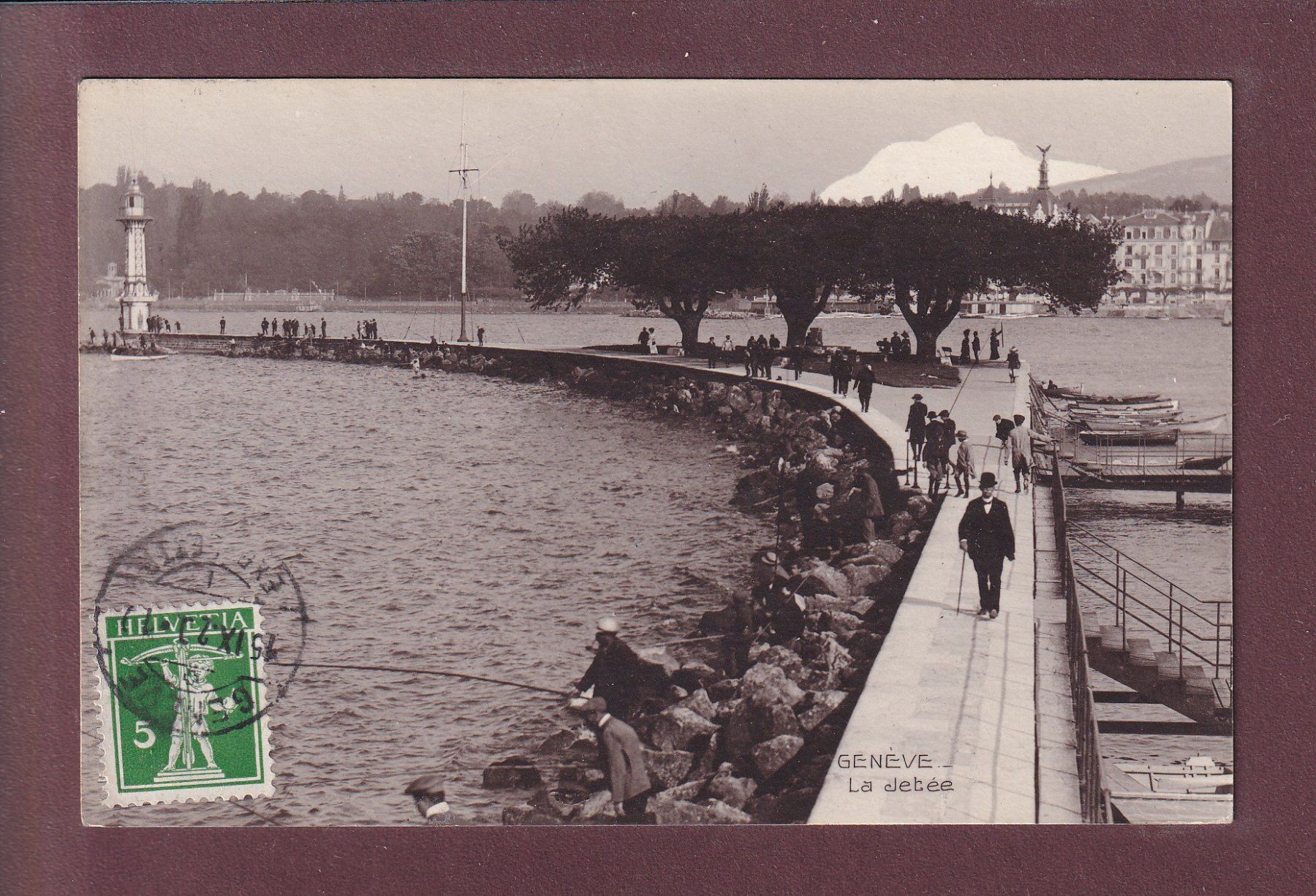 Ansichtskarten: GENEVE - La Jetée - Animation - 1920 – Gebraucht aus Pully von nicecards