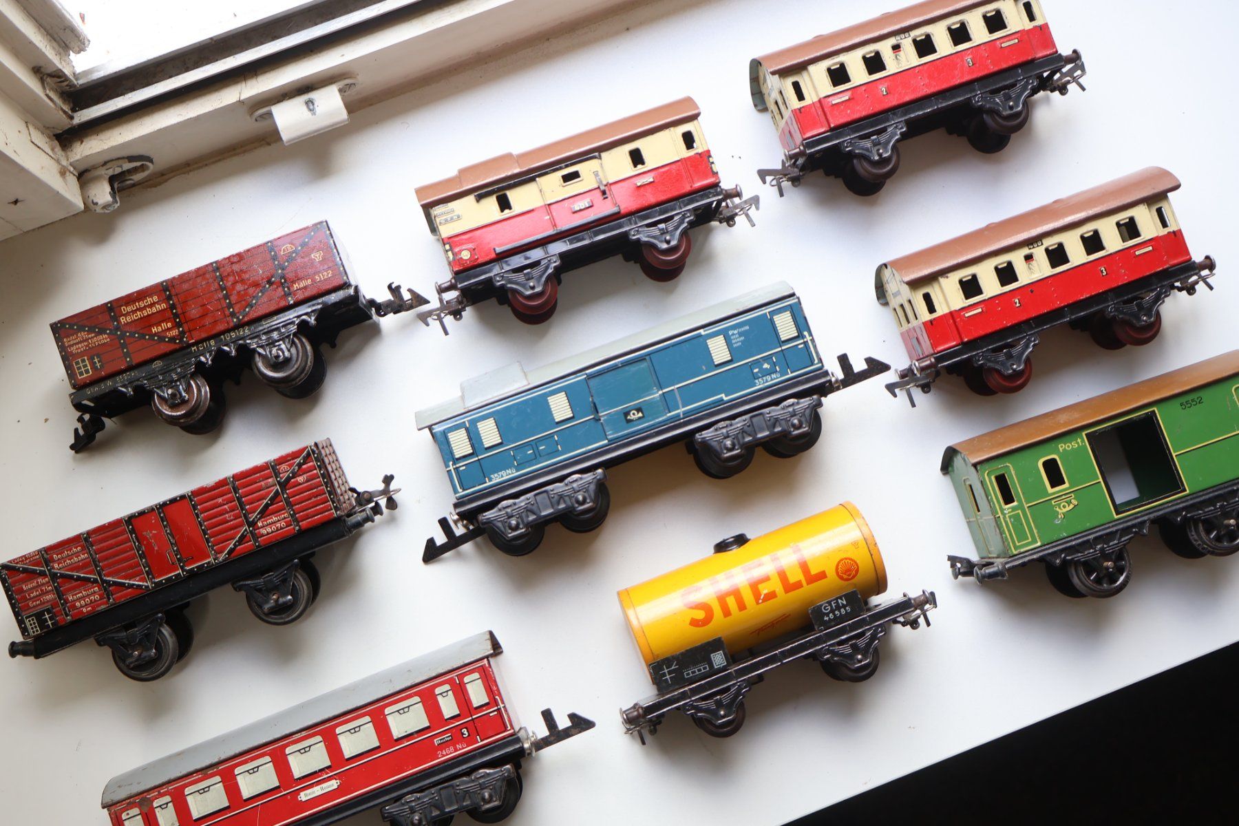 Fleischmann Modellini di ferrovie: Fleischmann & Co 9 x Wagen - Spur 0 Blech – Usato da Winterthur venduto da Monstera 3