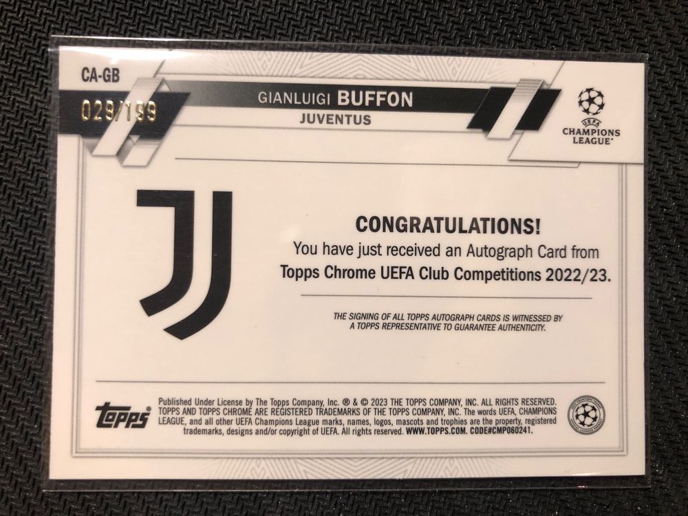 Topps Chrome Gianluigi Buffon Autogramm 029/199 | Kaufen auf Ricardo