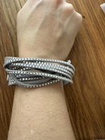Silbernes Glitzer-Wickelarmband, ideal für den Sommer!