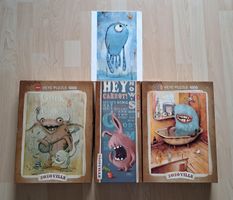 3x Heye Puzzle von Mateo voller skurriler Geschöpfe + Bild