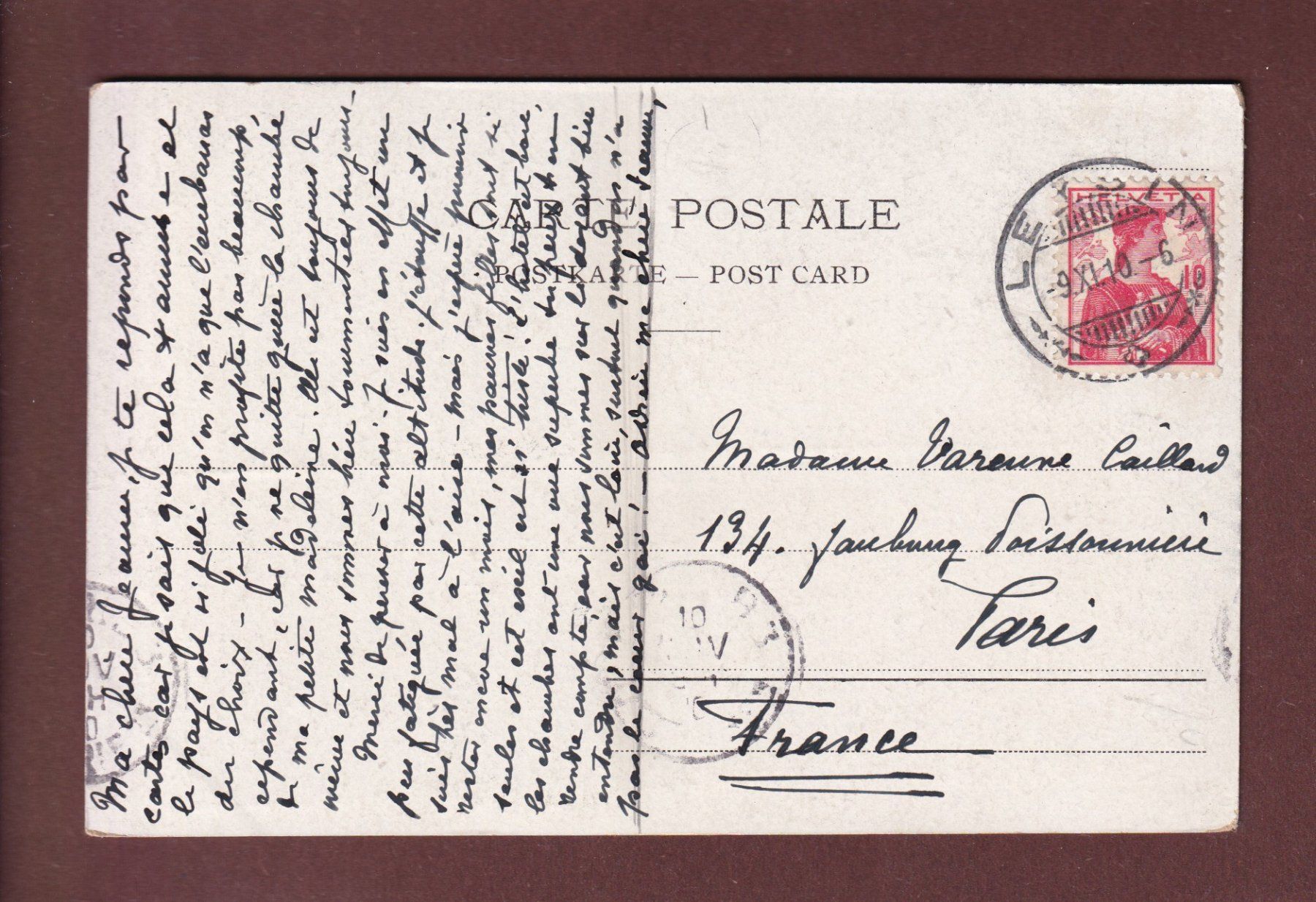 Cartoline postali: FEYDEY-SUR-LEYSIN - 1910 CPN – Usato da Pully venduto da nicecards-shop 1