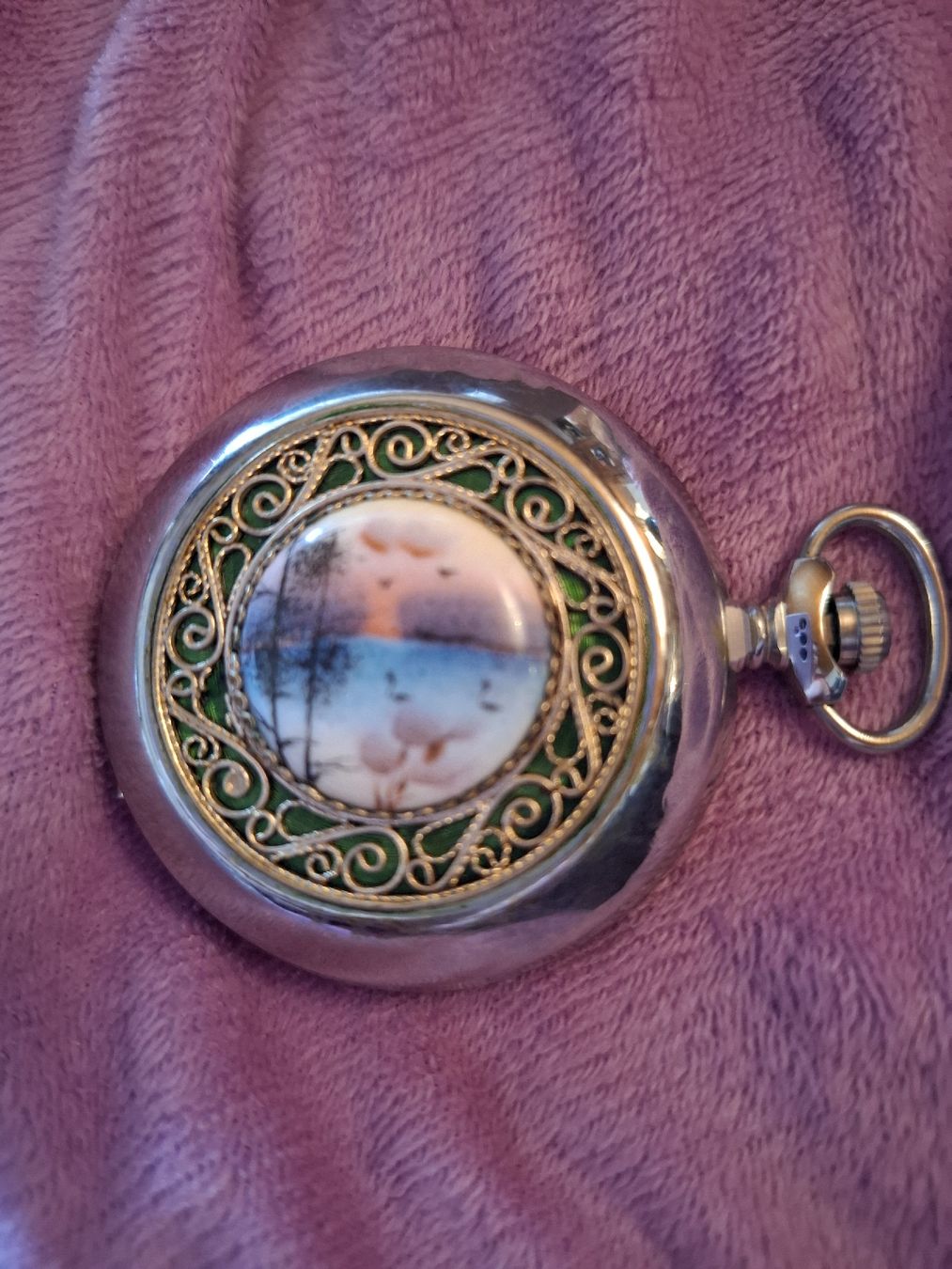 Orologi: MECH.TASCHENUHR MIT EMAILLE EINLAGE LANDSCHAFT – Nuovo (secondo la descrizione) da Gretzenbach venduto da schibaya 4