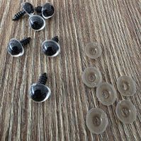 Bastelaugen / Sicherheitsaugen mit Schraube, Schwarz,