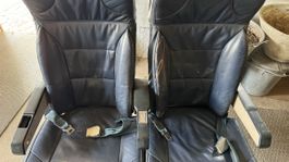 Swissair Aerospace Flugzeugsitze Leder Paar