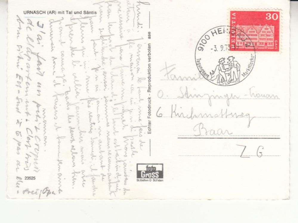 Ansichtskarten: Urnäsch ca. 1960 – Gebraucht aus Bürglen TG von StampGraf 1
