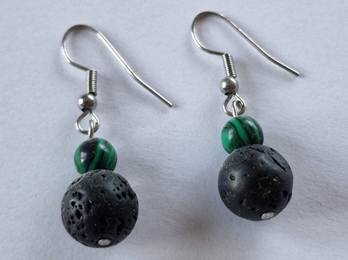 Ohrringe & -stecker: Vulkanlava und grüne Jade – Neu und originalverpackt aus Widnau von Marakumba 1