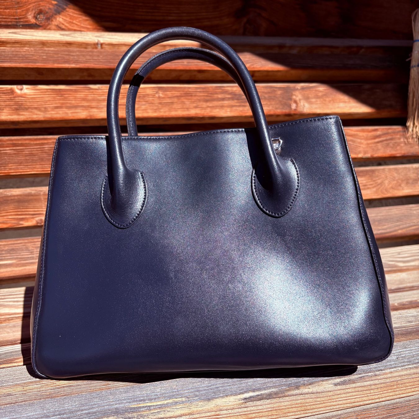 Borse da donna: Lady bag in navy blue leather – Usato da Zürich venduto da albertg31 5