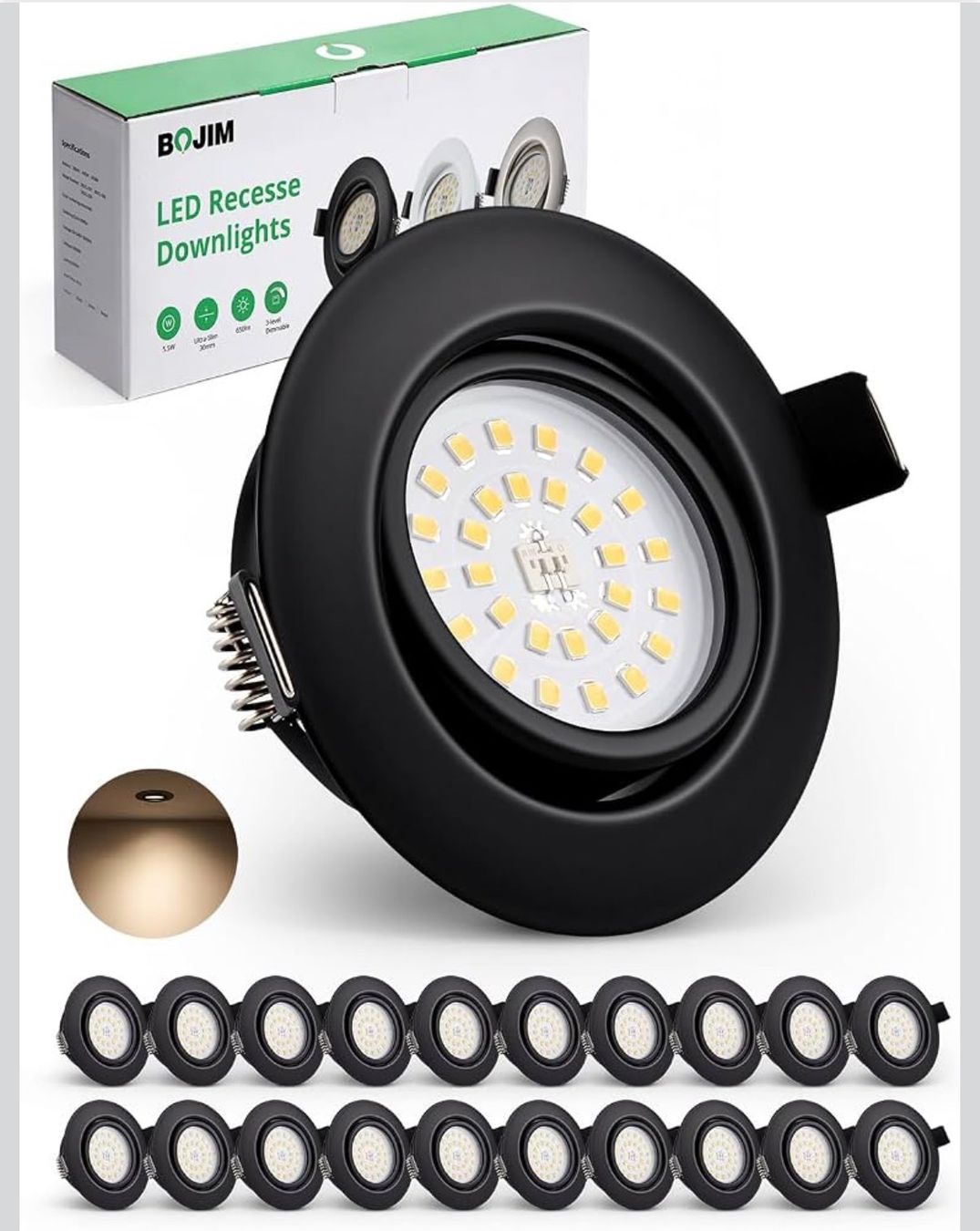 Lampadari & plafoniere: 20 Stk. LED Einbauspots schwarz matt – Nuovo (secondo la descrizione) da Mels venduto da kokusnussler 4