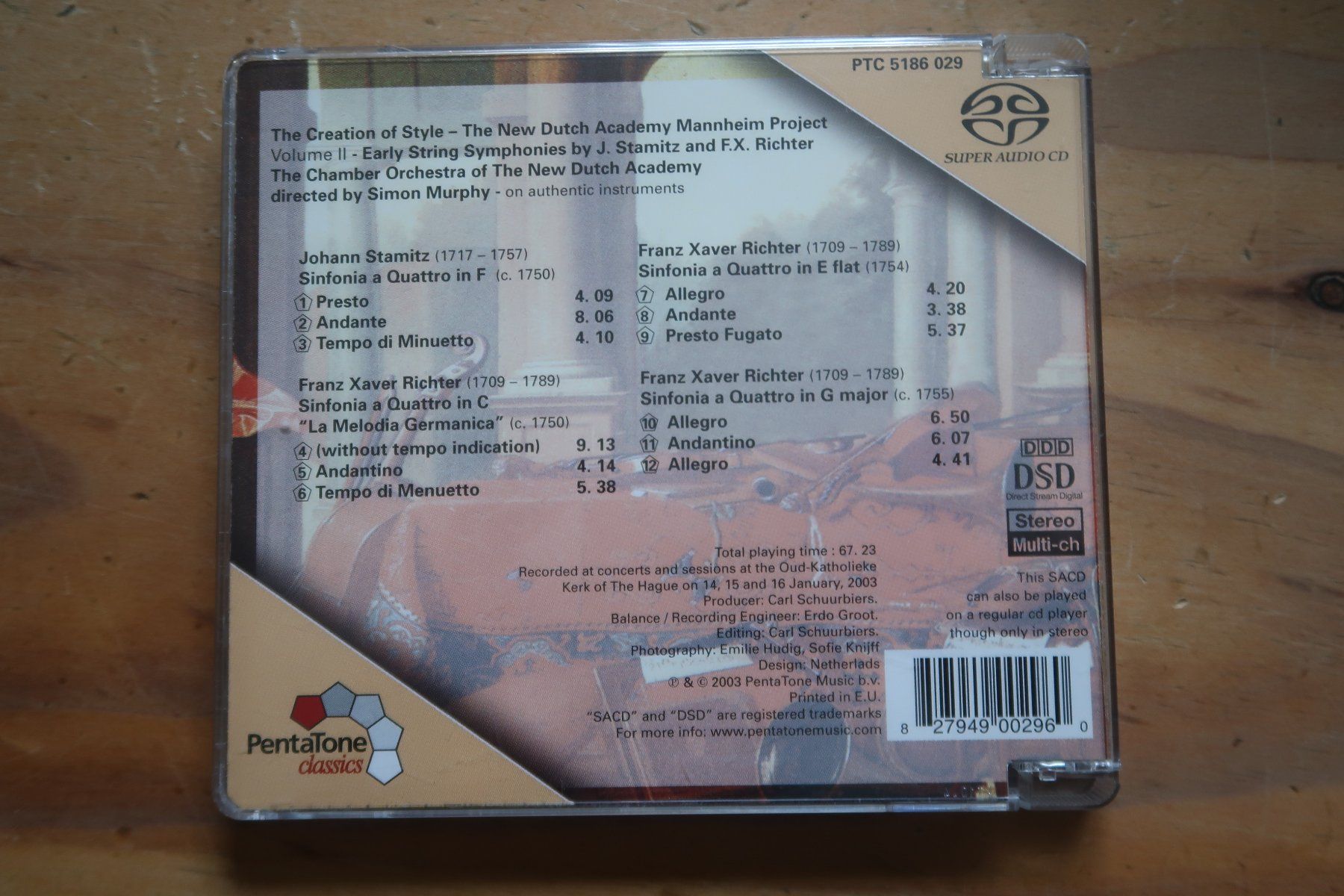 CD: RICHTER STAMITZ - EARLY STRING SYMPHONIES MURPHY VOL. 2 SACD – Usato da Basel venduto da Patiscat 1