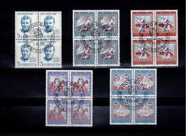 1 Satz Viererblöcke  Schweiz mit Erstagsstempel 1966