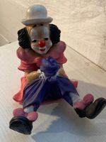 Clown Figur Hand gemalt kg 1,200 gr aus hart Gips hoch 16,5