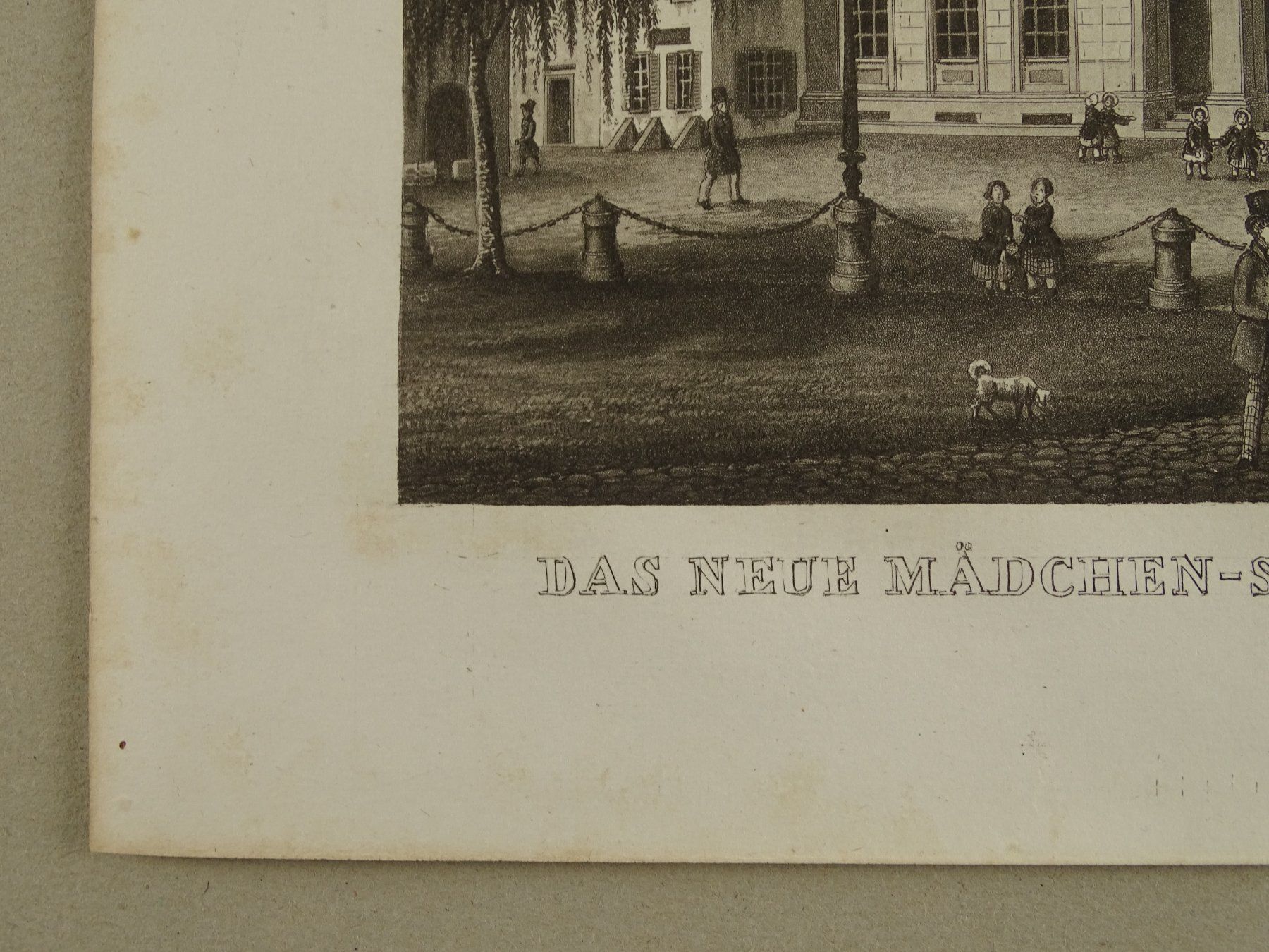 Incisioni: WINTERTHUR MÄDCHEN SCHULE AQUATINTA 1853 – Usato da Grüningen venduto da Kartensammler 2