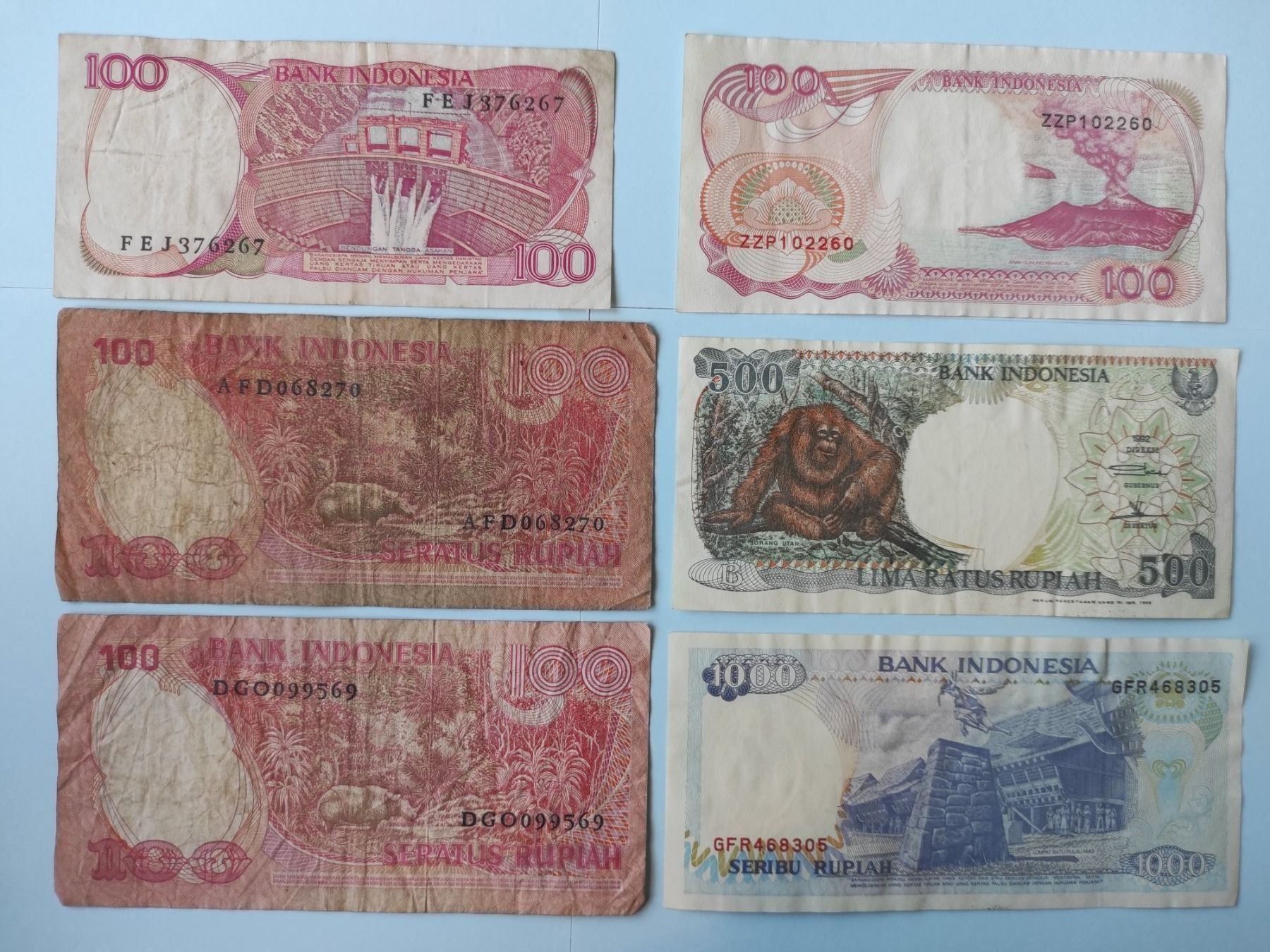 Banconote: 1000,500,100 Rupiah Indonesia – Usato da Zürich venduto da Hamaster 1