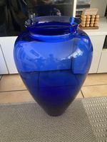 Grand vase en verre bleu cobalt état comme neuf