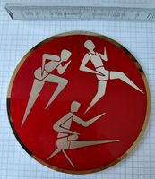Plakette Emaille Turner-Motiv aus Messing 10cm