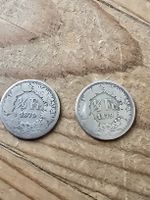 2 Schweizer Münzen 1/2 Franken 1879