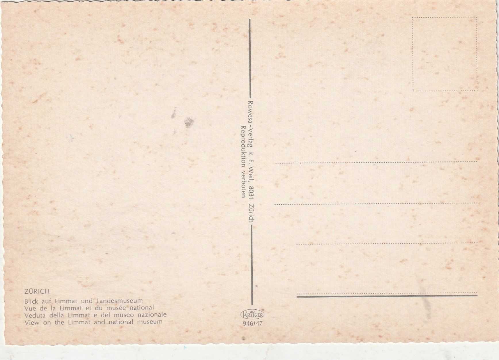 Cartoline postali: Zürich Landesmuseum – Usato da Lumbrein venduto da made02 1