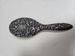 Haarbürste Silber 800 verziert mit Ornamenten 22 cm lang