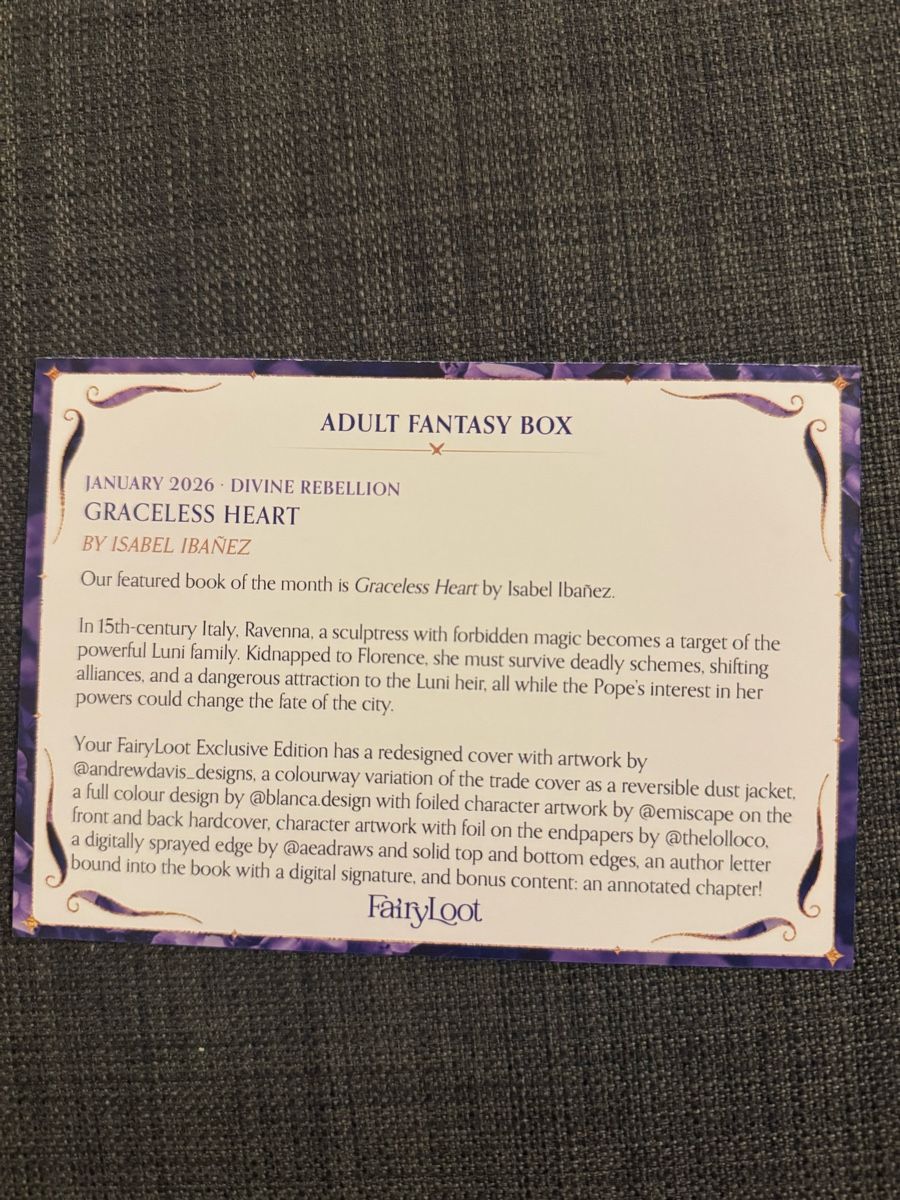 Libri: Graceless Heart Fairyloot Special Edition – Nuovo (secondo la descrizione) da Schwyz venduto da sar_6zp9 6