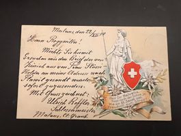 Postkarte Heil dir Helvetia Litho 1900 Malans   (P118)