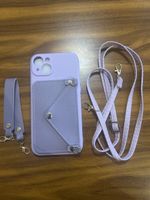 iPhone 14 Plus Kartenfach Handyhülle Lila Neu Umhängeband