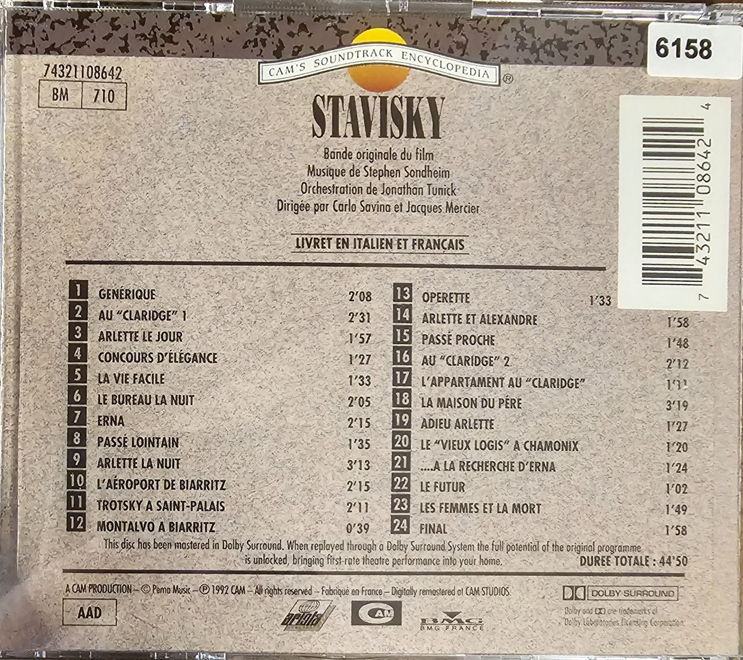 CD: Stavisky - Soundtrack – Usato da Wahlen b. Laufen venduto da Cg10 1