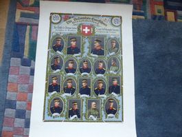 Heerführer,1914/18,Litho,Grenzbesetzung,Plakat,Burk-Aarburg