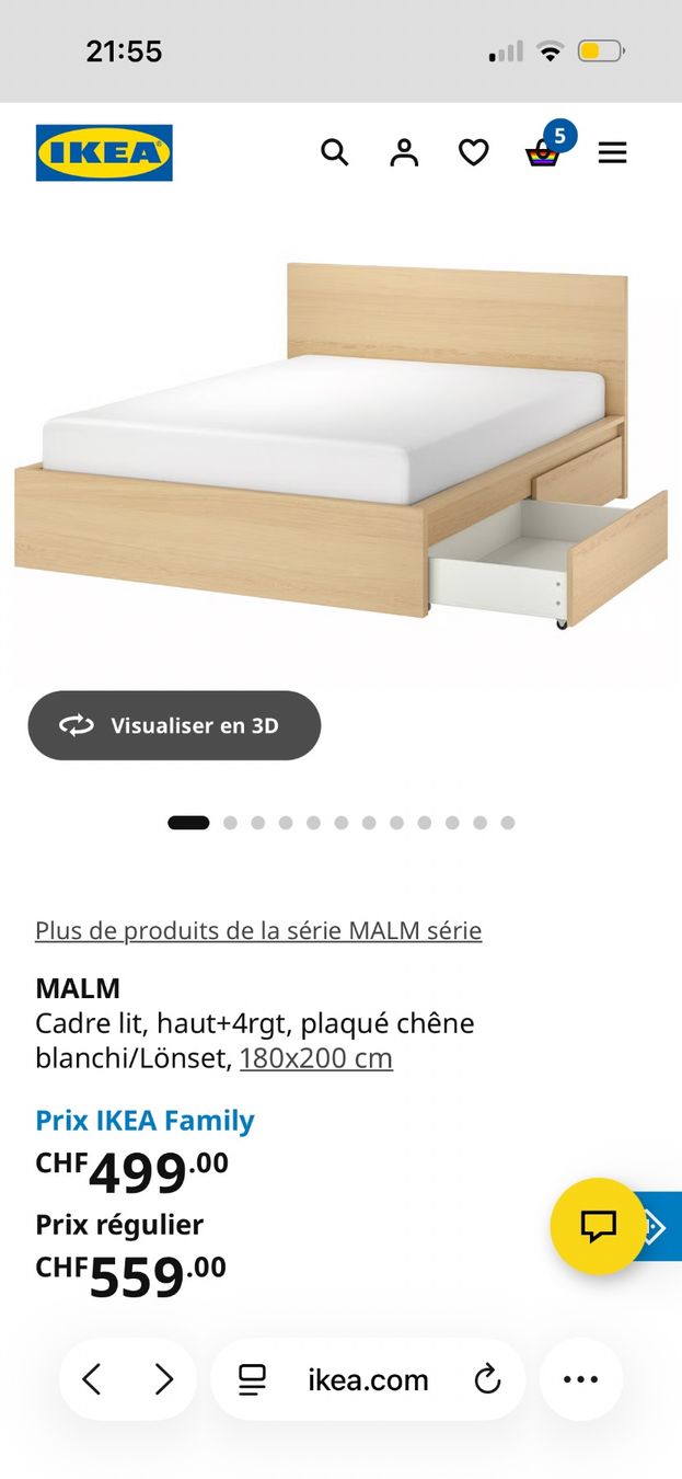Emma Betten: Lit MALM avec Sommiers et Matelas EMMA – Gebraucht aus Marly von ama_99dk 1