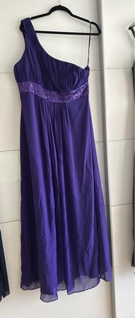 Elegantes Abendkleid - Lila - Gr. 44 - Ein Schulterfrei