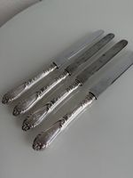     4 couteaux vintage argent Minerve 950 style Rococo