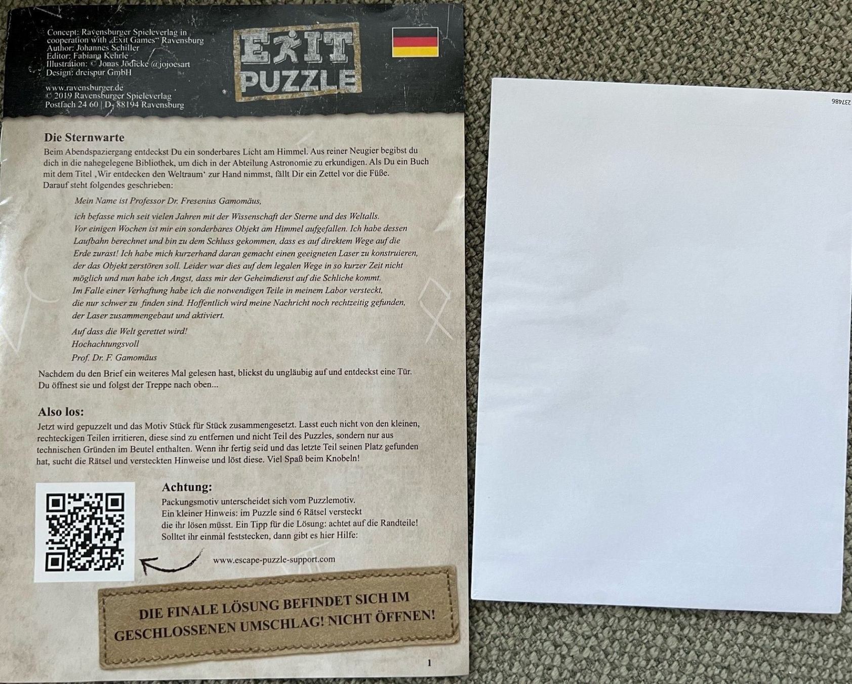 Ravensburger Puzzle: Ravensburger Puzzle Spass Space Observatory 759 Teile Escape – Usato da Zufikon venduto da h_s_8xnb 2
