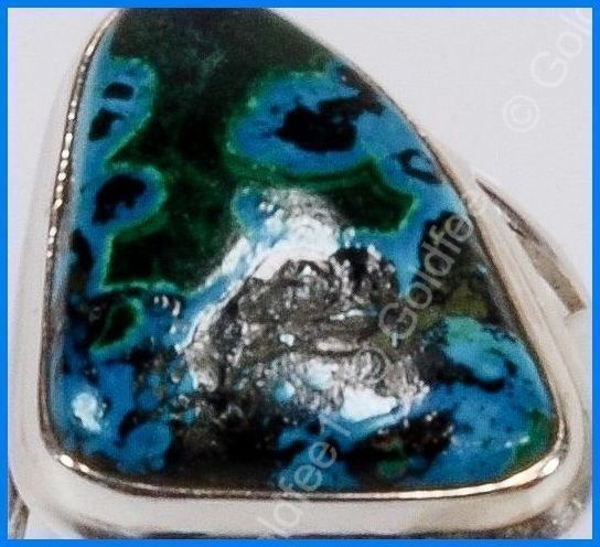 Anelli: MALACHITE IN CHRYSOCOLLA, Ring 925 Silber – Nuovo e nell'imballaggio originale da Oberglatt ZH venduto da Goldfee1 1