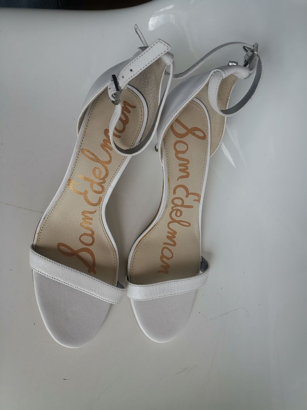 Sam Edelman Damenschuhe: Sam Edelman, Klassischer Sommerschuh, Leder weiss – Neu (gemäss Beschreibung) aus Uerikon von pink_flamingo
