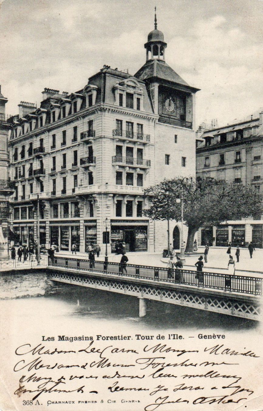 Cartoline postali: Genève - Les Magasins Forestier – Usato da Melano venduto da pisonsdro