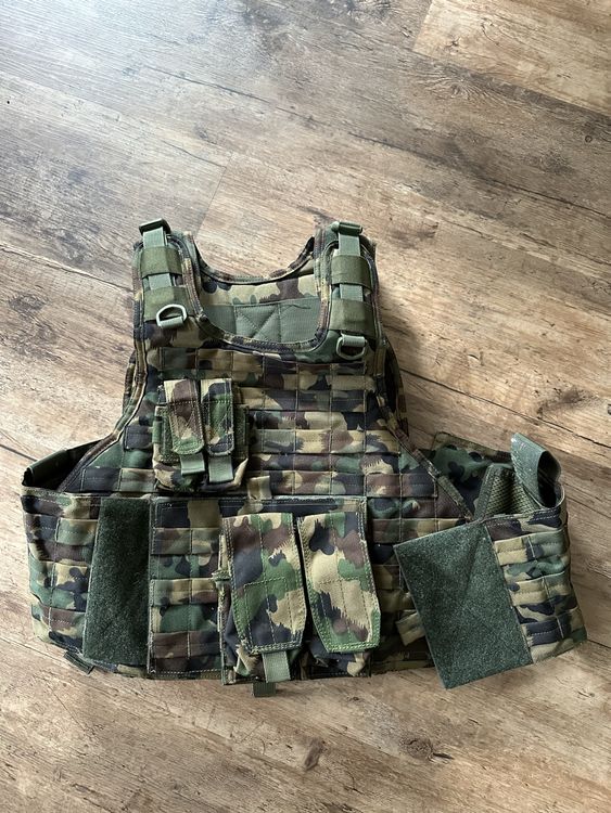 Taktische Weste Herren – MOLLE System, Schwarz, One Size (ca. 59x51 Cm) Für Airsoft & Outdoor