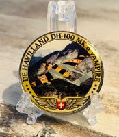 Gedenkmedaille Schweizer Luftwaffe DH-100 Vampire Militärjet