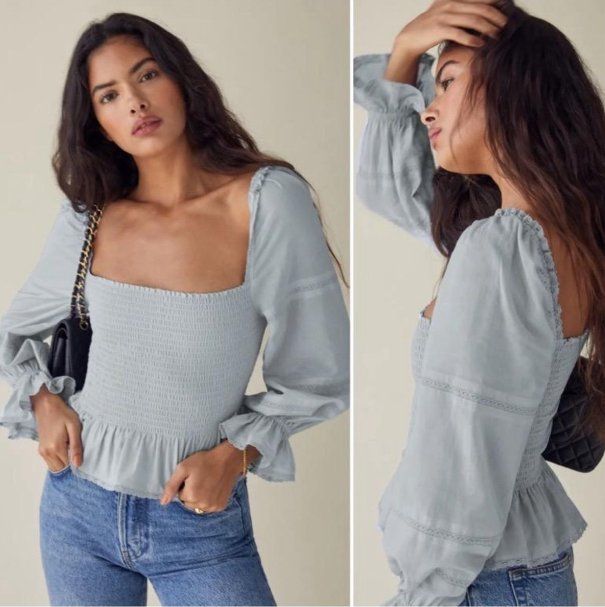 Reformation Camicette: Reformation Carmenbluse mit Puffärmeln gr. s – Usato da Jonen venduto da Lux.K.
