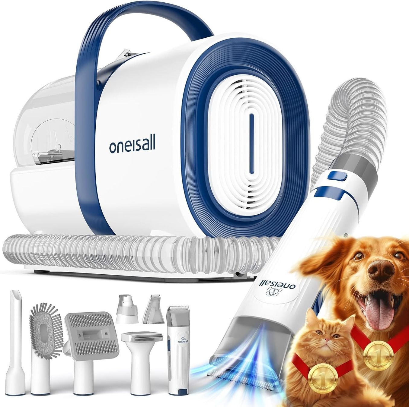 Prodotti per la cura & articoli per la pulizia: Hundeschermaschine mit Staubsauger Tierhaarschneider Set – Nuovo e nell'imballaggio originale da Neuhausen venduto da apo_zn9s