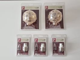 Paulmann 3 Halogen G9 Sockel, 2 Glaskugellampen gold