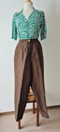 LEINENHOSE LEINEN HOSE GIL BRET BRAUN 38 M , TOP ZU BLUSE