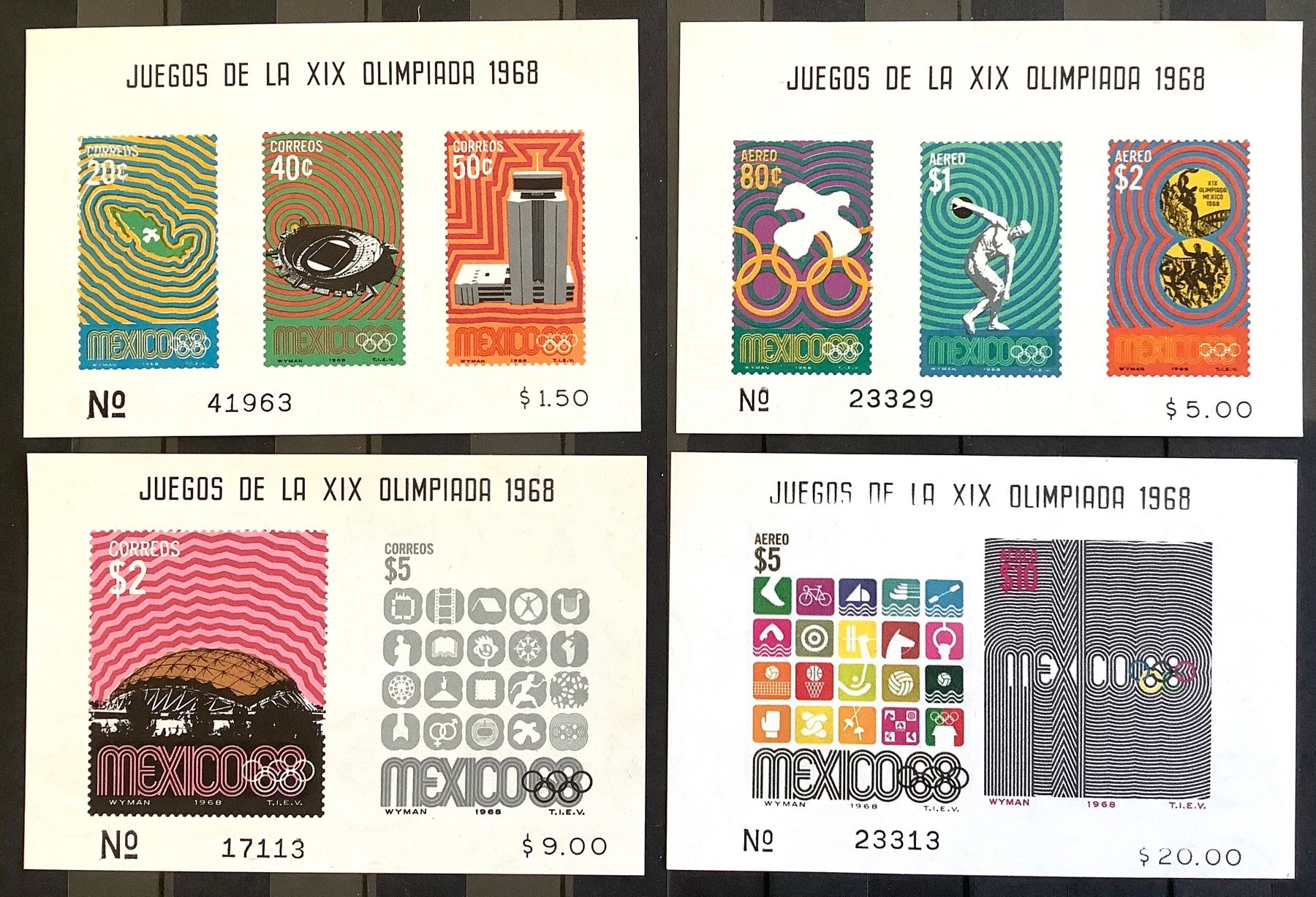 Tutti i francobolli: 1968 Mexico Olympische Spiele - Blocks Postfrisch ** – Nuovo (secondo la descrizione) da Liestal venduto da Skunk02
