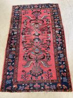 Persischer Teppich, rot-blau, vintage, echtes Einzelstuck!