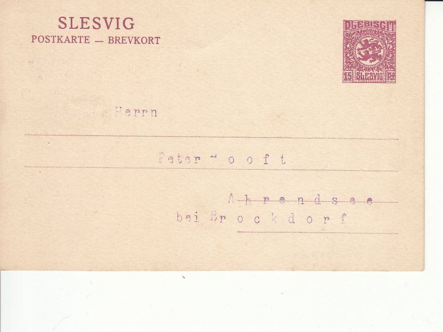 Tous les timbres: PK Schleswig 1920 – D'occasion à Bürglen TG par StampGraf