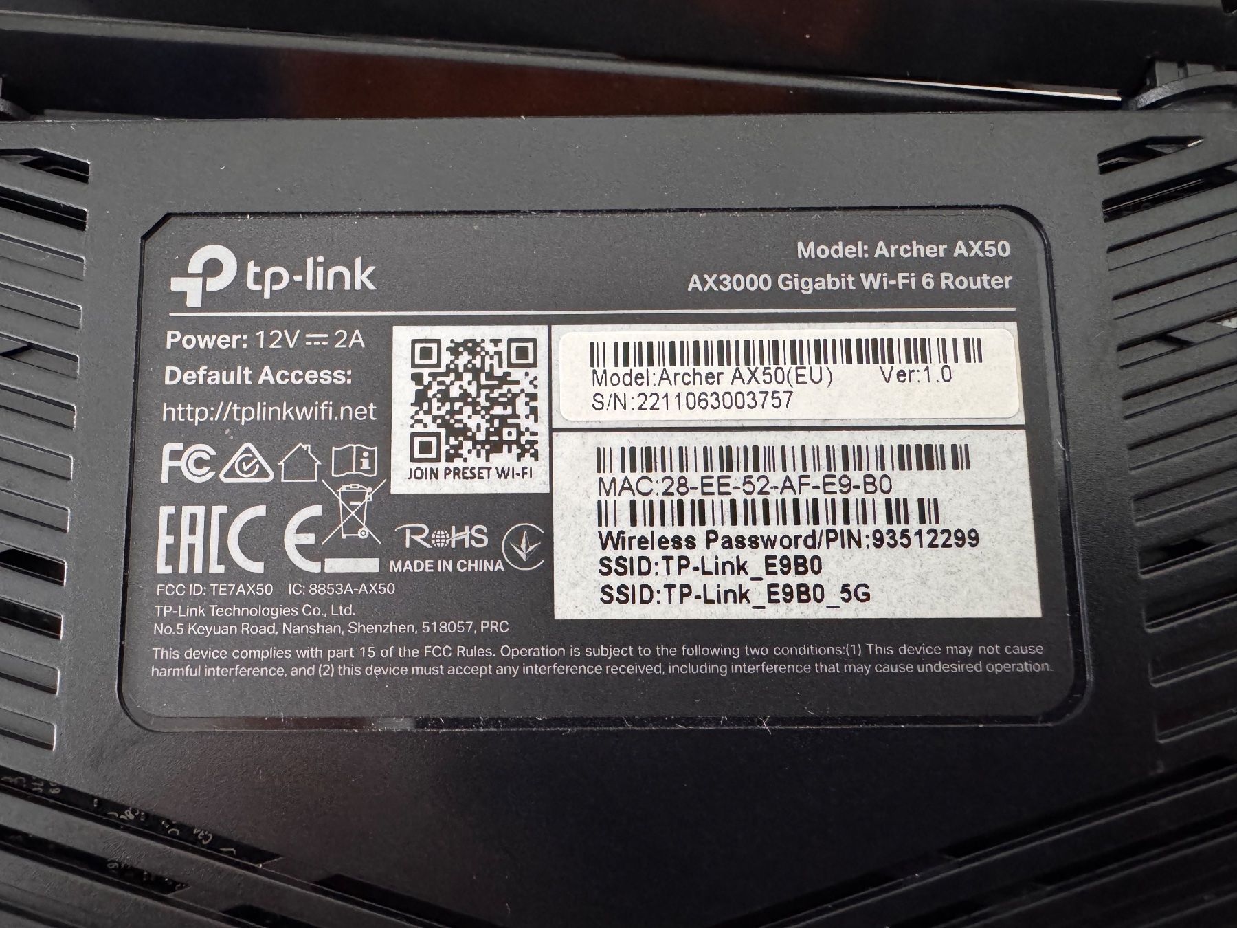 TP-Link Modem & Router: TP-Link Archer AX50 – Usato da Ibach venduto da mskensington007 2