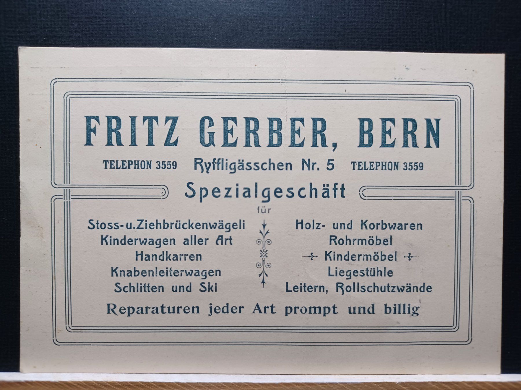 Alle Briefmarken: Antike Rechnung  Firma "Fritz Gerber, Bern". 1910 – Gebraucht aus Aarau Rohr von mgvw 2