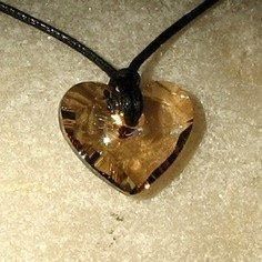 Swarovski Catenine: Coeur brun sur cordon Swarovski – Usato da Versoix venduto da coul-raoul 1