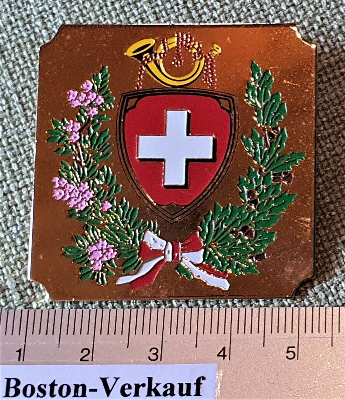 Schilder: C879 - PTT Postauto Logo Emblem Signet Schweiz – Gebraucht aus Reinach BL von  1